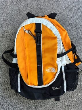 The North Face Network Backpack Orange Black Daypack Hiking School Trail Bag